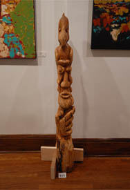 The Thinker Totem Pole at Artwalk